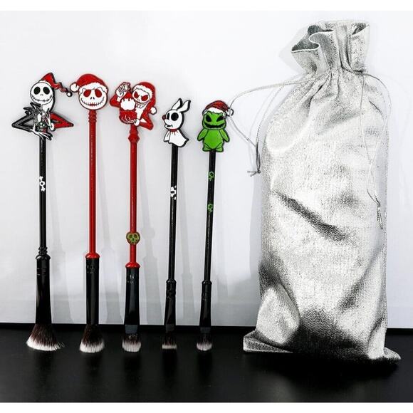 6 pc The Nightmare Before Christmas Makeup Brush Set, Jack Skellington - Picture 2 of 3